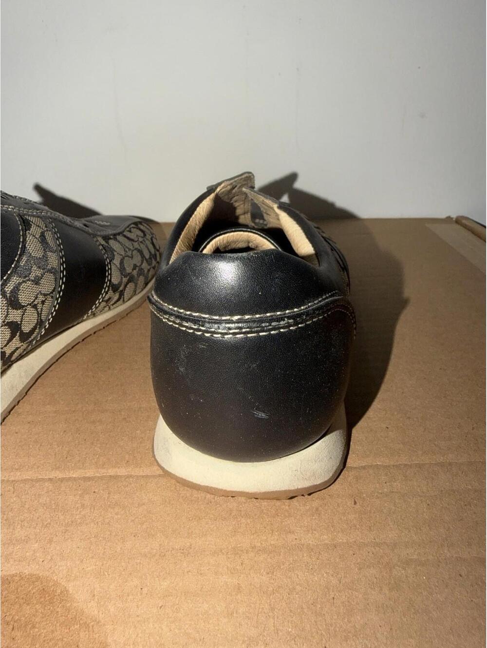 Coach P184 Noella Sneakers Monogram Black Fabric Leather - Picture 9 of 9